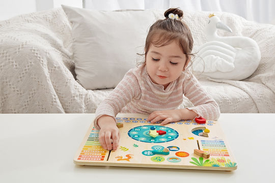 Classic World Ημερολόγιο Ζώα του Δάσους Educational Time Learning Game made of Wood for 1.5+ years Years Old