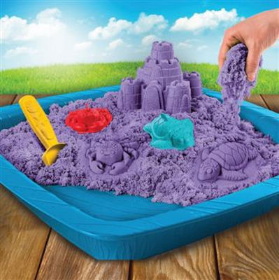 Spin Master Построителна игра с пясък Kinetic Sand Sandbox Set Purple за деца на възраст 3++ години