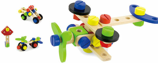 Viga Toys Παιχνίδι Κατασκευών Ξύλινo Construction Block Set 48τμχ για Παιδιά 3+ Ετών