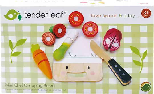 Tender Leaf Toys Joc cu fructe și legume Legume cu Cuțit & Banc de Tăiere din lemn
