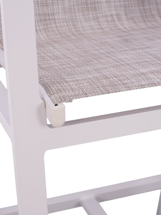 Gartenhocker Für Bar Außeneinsatz Aus Aluminium Weiß 52x58x108cm