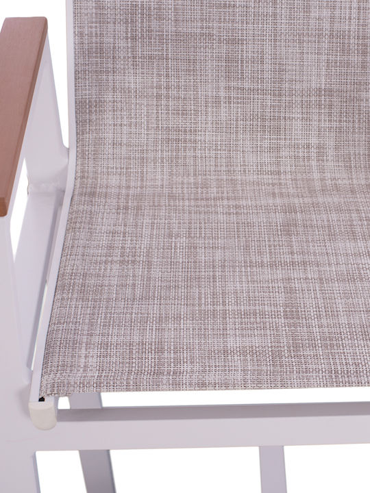 Gartenhocker Für Bar Außeneinsatz Aus Aluminium Weiß 52x58x108cm