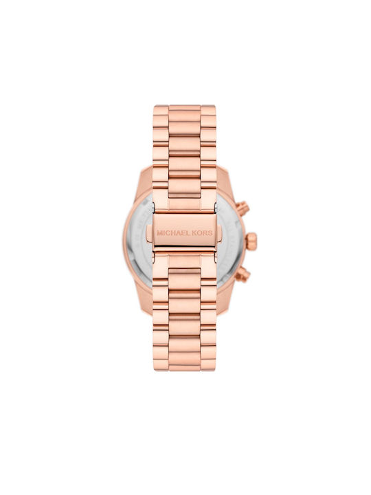 Michael Kors Lexington Watch Chronograph with Pink Gold Metal Bracelet