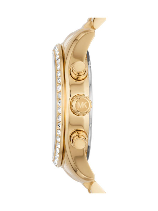 Michael Kors Lexington Women's Watch Chronograph with Gold Metal Bracelet
