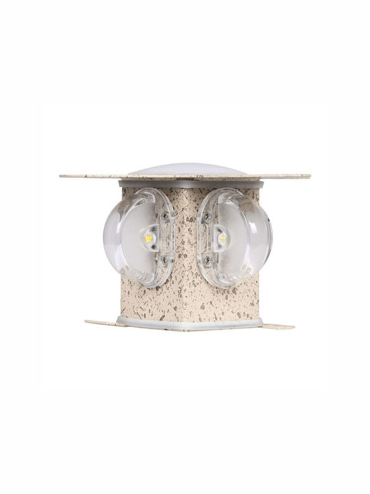 GloboStar Cina Wall-Mounted Outdoor Ceiling Lamp LED IP65 10W with Warm White Light Double Beam