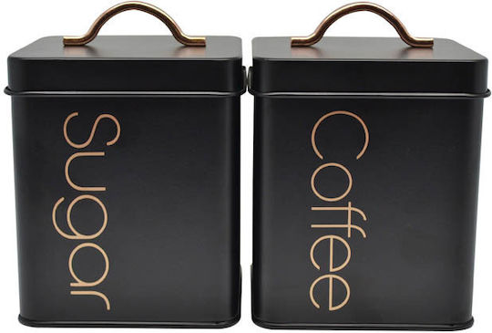 Ankor Rose Sugar Gold Box für Zucker mit Deckel Metallisch Black-Rose Gold 11.2x11.2x16.5cm Ankor Rose Sugar Gold Box für Zucker mit Deckel Metallisch Black-Rose Gold 11.2x11.2x16.5cm
