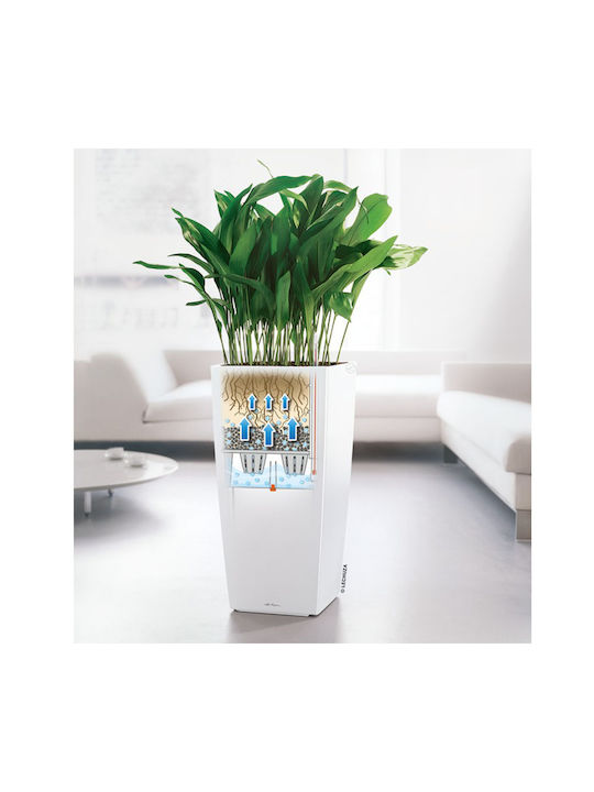 Lechuza Cubico Premium Self-watering Pot Plastic Scarlet Red High-Gloss 40x40x75cm.