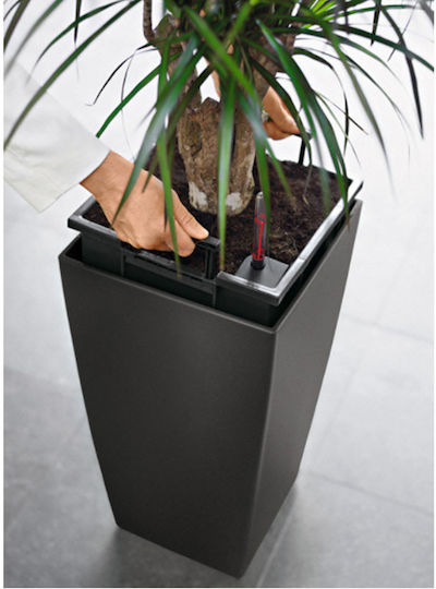 Lechuza Cubico Premium Самополивен Саксия Пластмаса 39.5x39.5x75.5см.