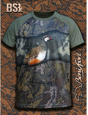 Benisport T-shirt with Partridge Hunting in Khaki color