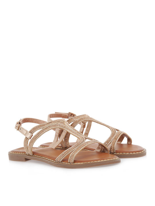 Seven Damen Flache Sandalen Rosegold