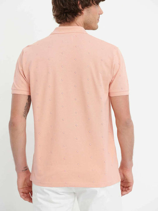 Funky Buddha Ανδρικό T-shirt Polo Ροζ