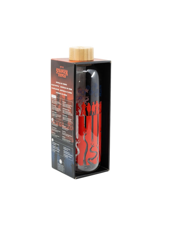 Stor Stranger Things Flasche Wasser Glas mit Schraubverschluss Transparent 1030ml