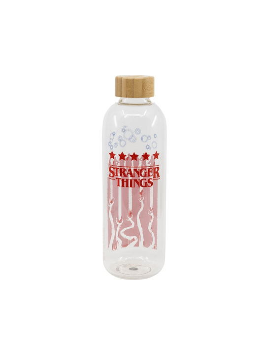Stor Stranger Things Flasche Wasser Glas mit Schraubverschluss Transparent 1030ml