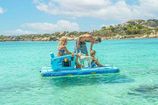 Aquatone Club 8 Air Platform Φουσκωτή Πλωτή Εξέδρα με Χειρολαβές Γαλάζια 250cm
