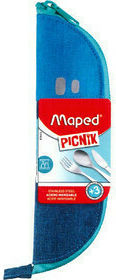 Maped Picnik Concept Cutlery for Camping Knife and Fork Set with Case 3pcs