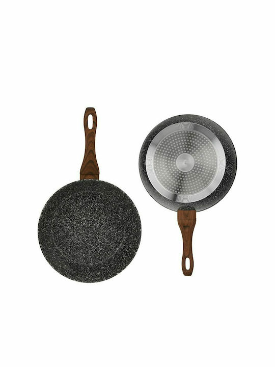 Edenberg Wok with Cap made of Cast Aluminum with Stone Coating 24cm