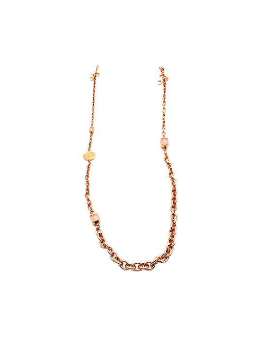 Rebecca Necklace from Gold Plated Steel with Pearls