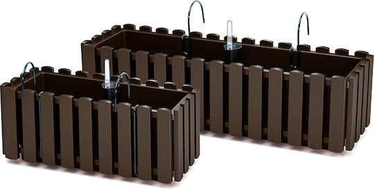 Prosperplast Boardee Fence W Ζαρντινιέρα Πλαστική Καφέ 38x18x16.2εκ.