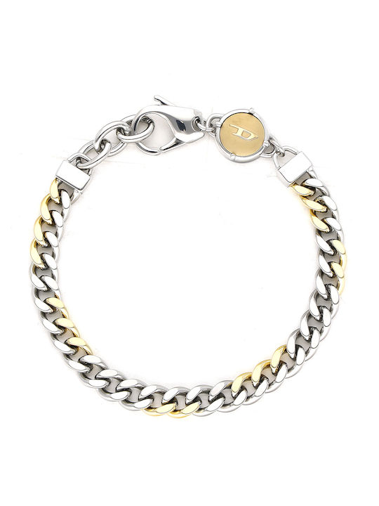 Diesel Bracelet Chain made of Steel Gold Plated