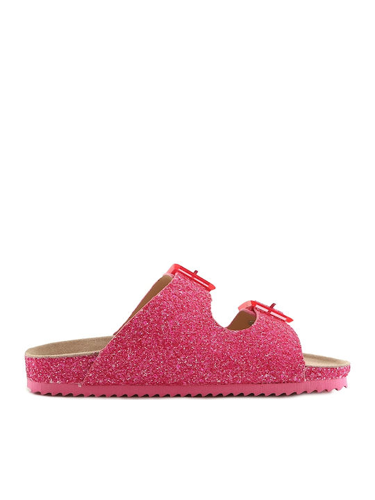 Women's Flat Sandals in Fuchsia Color