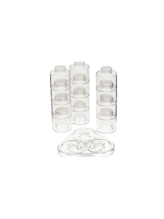 Factory Plastic Tabletop Rotating Spice Rack Spice Tower Carousel Jar Transparent 12pcs