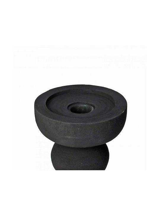 Zaros Candle Holder Polyresin Black 21cm 1pcs