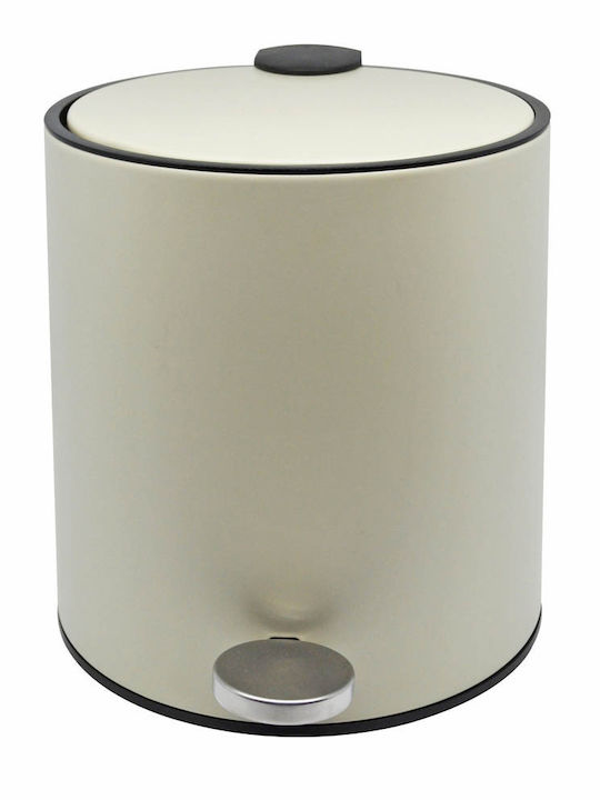 Ankor Inox Toilet Bin with Soft Close Lid 5lt Beige