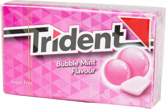 Trident Chewing gum with Flavor Bubble Mint No Added Sugar 16pcs 23.8gr