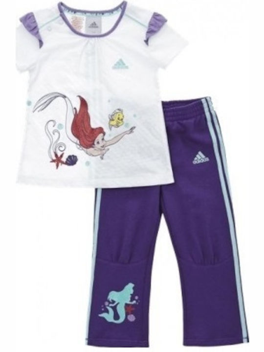 Adidas Kinder Set mit Hose Sommer 2Stück Weiß Ariel