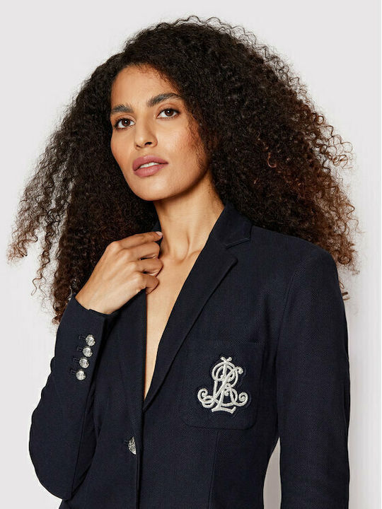 Ralph Lauren Women's Waisted Blazer Navy Blue