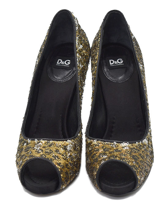 Peeptoe Pumps Goldene