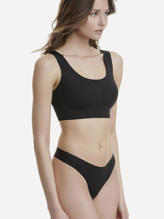 Damen Zeichenfolge 2Pack Nahtlos Schwarz