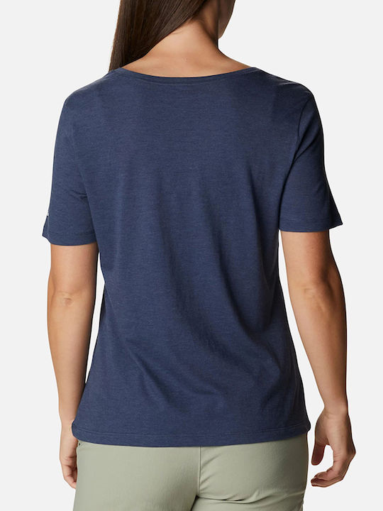 Columbia Bluebird Day™ Damen T-shirt mit V-Ausschnitt Polka Dot Marineblau