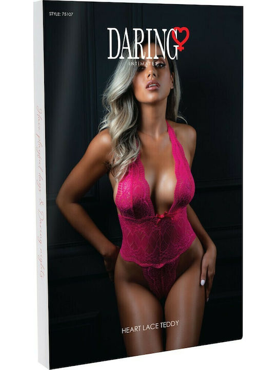Daring Intimates Heart Lace Teddy Sexy Κορμάκι με Δαντέλα Pink