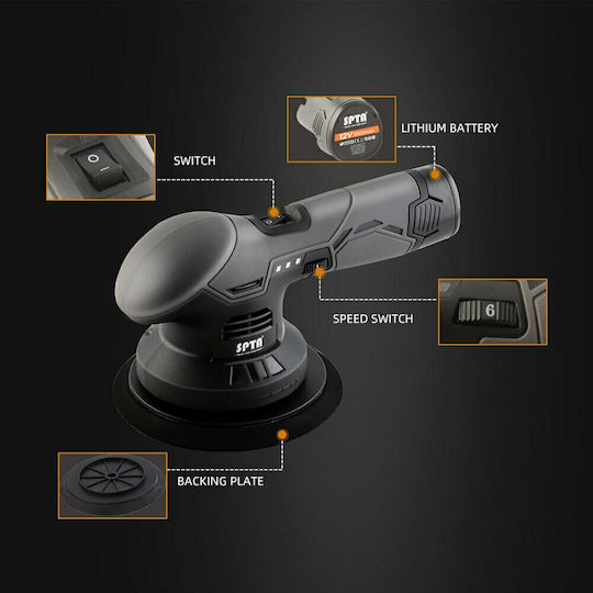 Aigostar SPTA Rotary Polisher 12V 2x2Ah with Speed Control