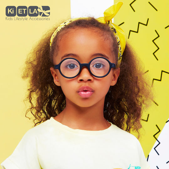 KiETLA CraZyg-Zag Screen Rozz 6-9 Years Kids Acetate Blue Light Blocking Glasses Black