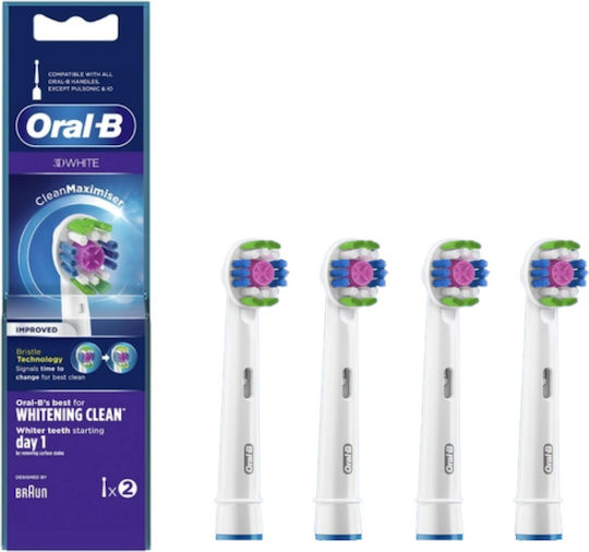 Oral-B 3D White CleanMaximiser Electric Toothbrush Replacement Heads CleanMaximiser 446788 4pcs