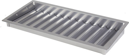 Pokeritems Tablett für Pokerchips Aluminium Gray 53x25cm 12 Positionen 1Stück