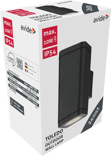 Avide AOLWGU10-TOLD Wall-Mounted Outdoor Lighting Spot Black Avide AOLWGU10-TOLD Wall-Mounted Outdoor Lighting Spot Black