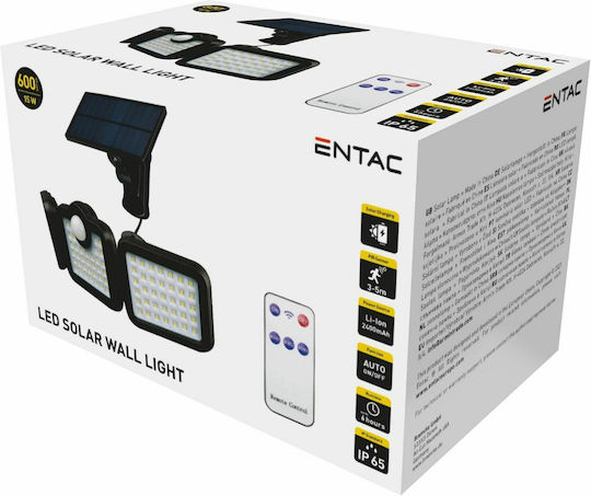 Entac ESL3H-SMD-RS Wall Mounted Solar Light 15W 600lm with Motion Sensor IP65