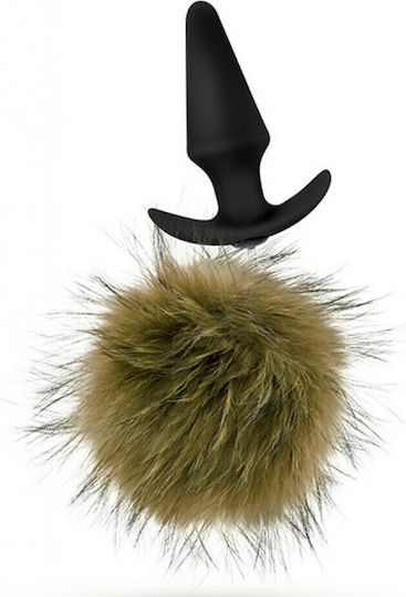 Blush Fur Pom Pom Anal Plug Brown 8.9cm
