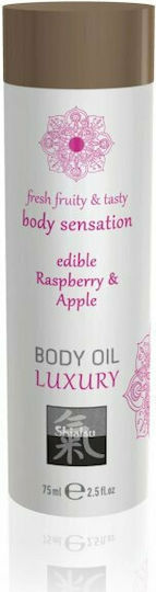 HOT Shiatsu Luxury Body Oil Edible Ulei de Masaj cu Parfum Zmeură de mere 75ml