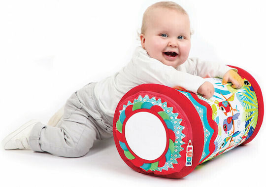 Ludi Roll- und Krabbelspielzeug Spielzylinder Dschungel aus Stoff mit Sounds für 0++ Monate