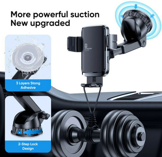 Joyroom JR-ZS242 Car Mobile Mount with Adjustable Hooks and Wireless Charging Black