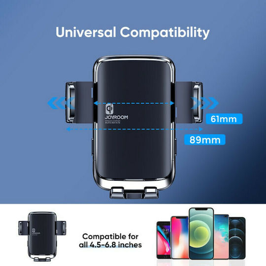 Joyroom JR-ZS242 Car Mobile Mount with Adjustable Hooks and Wireless Charging Black