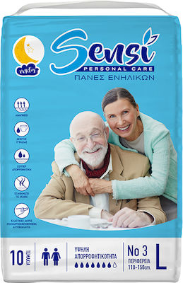 Sensi Personal Care Incontinence Diapers Large 8x10pcs