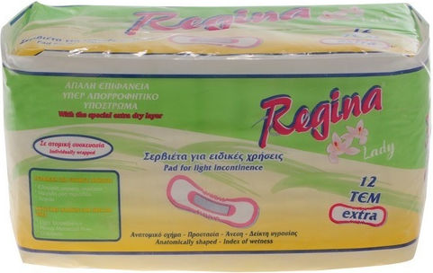 Regina Regina Lady Extra Γυναικείες Σερβιέτες Ακράτειας 12τμχ