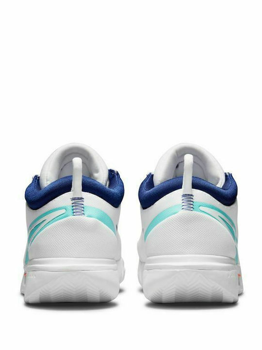 Nike Zoom Pro Tennisschuhe Tongelände White / Deep Royal Blue / Pure Platinum / Dynamic Turquoise