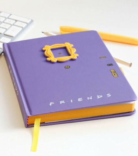 Pyramid International Notebook A5 Ruled with Pen Holder Purple