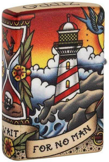 Zippo Nautical Tattoo Brichetă Flacără Multicoloră
